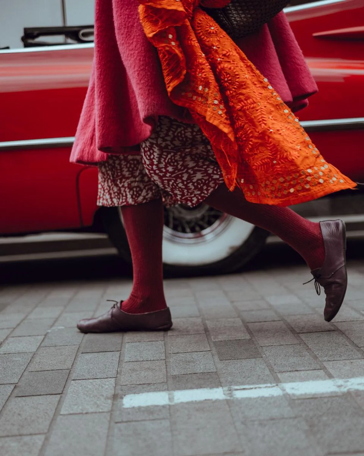 Woman wearing loafers with tailored clothing